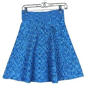 Les 100 Ciels Womens Skirt Blue Heathered Normcore Heavy Pleated Stretch Medium